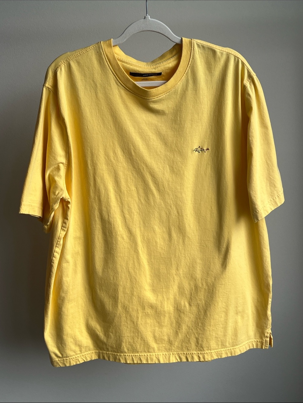 Greg Norman Yellow Crewneck Tee with Logo